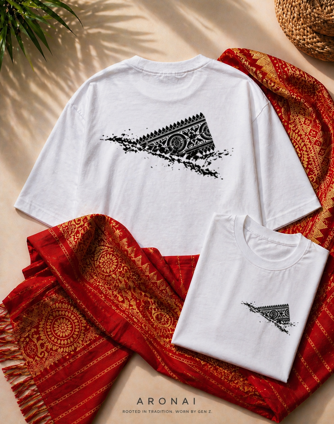 Aaronai Flow Oversized Tee — White Black Edition