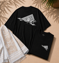 Aaronai Flow Oversized Tee — Black T-Shirt with White Design — Aagordrip premium streetwear